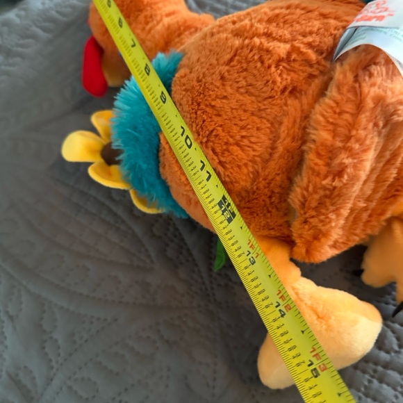 Plush  Turkey with Flower - Orange and Yellow - Picture 8 of 8